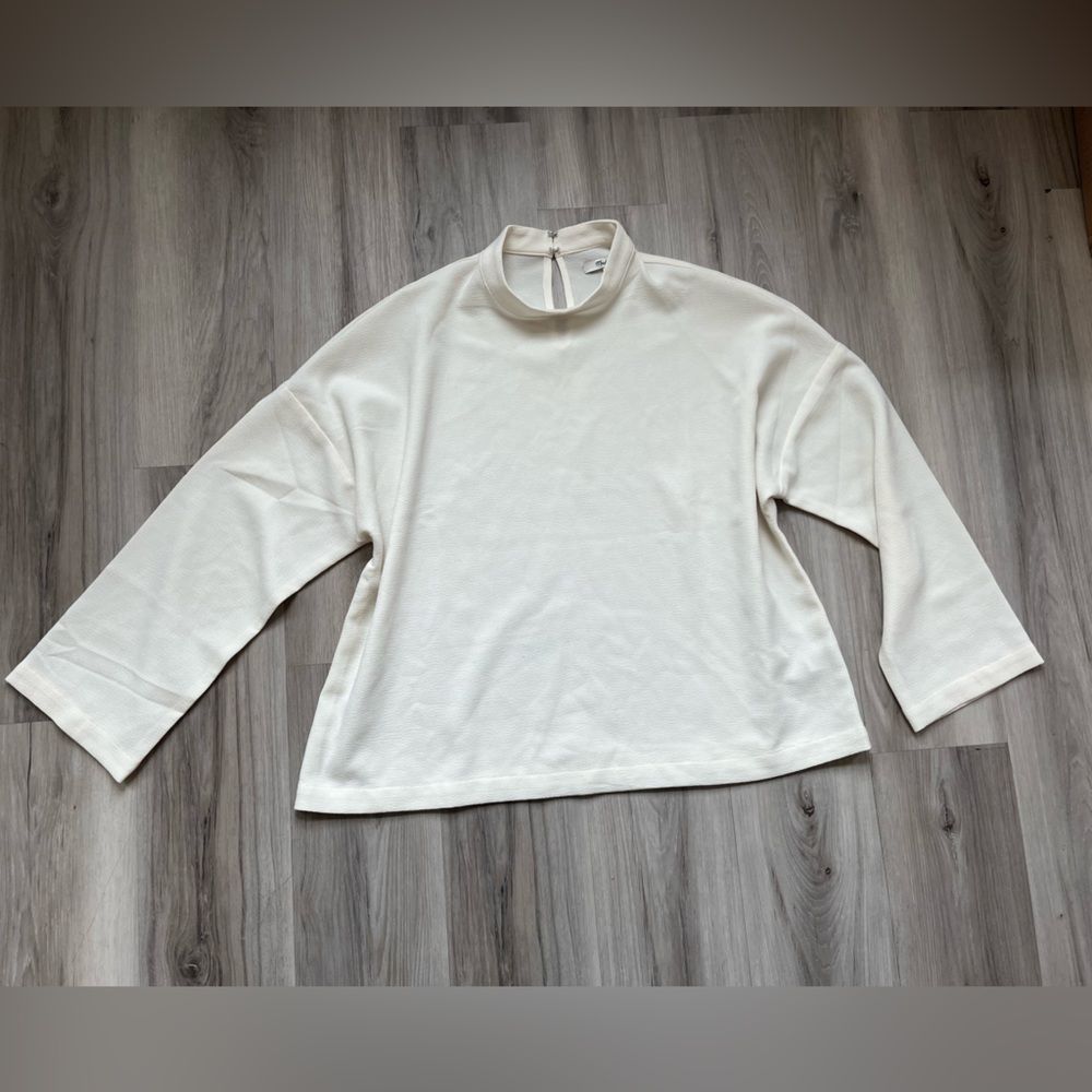 Madewell M Cream Long Sleeve Blouse